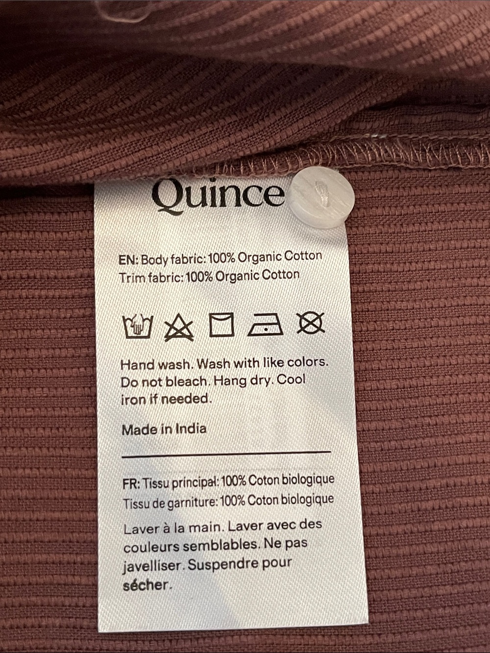 NWT Quince Textured Organic Cotton Peasant Blouse, size S, Taupe Brown - Picture 11 of 11